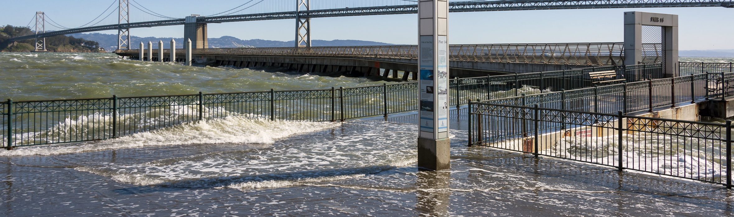 The San Francisco Embarcadero during King Tides. Photo by Sergio Ruiz from California King Tides Project.